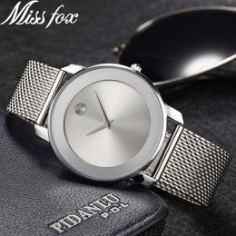 Miss relógios para mulheres elegantes casuais cor de prata Lady Watch for Woman Luxury Brand Dress Relógio Relógio Feminino 210720 319a
