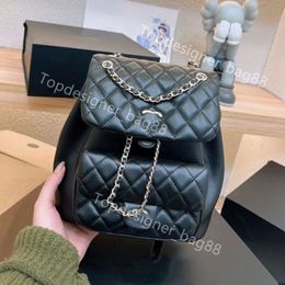 Woman Black Backpacks backpack designer bag luxury book bags lady schoolbag books back pack string chain bookbag Small Leather 10A