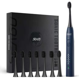 Toothbrush Seago Sonic Electric Toothbrush Two-engines Magnetic Core Oral Care Smart Adult Timer Brush Waterproof Brushes SG540 Q240528