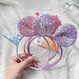 Hair Accessories 1PC Sequins Party Hair Hoop for Kids Girl Shiny Crown Headband Birthday Headwear Hairband Festival Costumes Hair Accessories Y240529