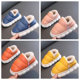 2024 Designer Kids Cotton Casual shoes Snow Sneakers Winter Shoes blue Orange Yellow Pink Brown Pearl Classic keep warm Kids Boys Girls children Sneaker 26-35