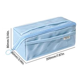 10-Layer Pen Bag Simplicity Waterproof Large Capacity Pencil Box Solid Colour Pencil Case Student Gift