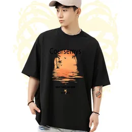 New T shirt Floral Print Men Clothes T-Shirt Daily Outfit Round Neck Short Sleeve Soft Top Tees