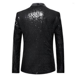 Men's Suits Shiny Gold Sequin Glitter Embellished Blazer Jacket Men Nightclub Prom Suit Coats Mens Costume Homme Stage Clothes For Singers