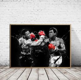 Boxing Championship Belts Star Canvas Printing Poster Famous Boxing Satr Man Gave Room Decor for Boys Game Room Wall Decoration