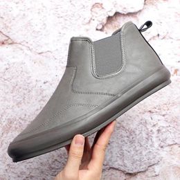 Boots Men Leather Winter Warm Boot Sneaker Short Fur Inside Casual Shoes Fashion Classic Men's 22453