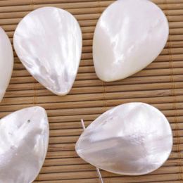 Charms 5 PCS 13mmX18mm Teardrop Sea Shell Natural White Mother Of Pearl Top Hole