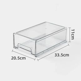 1pc Transparent Drawer Type Plastic Stationery Storage Box for Home Office Stackable Organizer Multifunctional Desktop