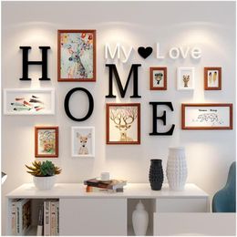 Frames And Mouldings European American Style Black White Retro P O Frame Wooden Creative Wall Painting Decoration Home Decor Drop De Dhoyv