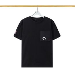 Herr t-shirt 2024 Design ny stil bokstav tryckt kort ärm fritid och mångsidig bomull rund hals par halva ärm