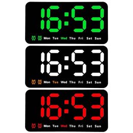 2024 Large Digital Wall Clock Temperature and Humidity Display Night Mode Table Clock Electronic LED Clock With Date/Week/Time