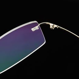 Wholesale-Titanium Alloy Rimless Flexible Optical Glasses Frame Man woman Myopia Eyeg Frame Prescription Spectacle Frameless Q858 282l