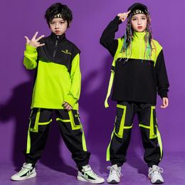 Stage Wear Kids Hip Hop Dance Clothing Fashion Tops Or Streetwear Pants Sleeveless Vest For Girls Boys Dancewear Clothes Fancy Costume 268h