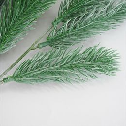 Plastic Grass Pine Needle Artificial Fake Green Plant Branch Christmas Tree Decor Wedding Home Accessories DIY Bouquet Gift Box