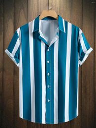 Men's Casual Shirts Printed Shirt Seaside Vacation Top Beach Clothing Summer Hawaiian Short Sleeve Flow