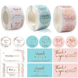 Greeting Cards 120 500PCS Thank You Stickers Thanks Candy Bags Paper Seal Label Party Favour For Supporting My Small Business 296S