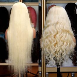 Czołowe surowe 13x4 13x6 miodowe blond peruki 613 HD przezroczyste pełne koronkowe peruki ludzkie włosy