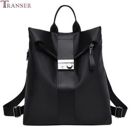 Transer Women Backpack Vintage Pu Leather Backpacks 2019 Fashion Korean Student Bags For Teenager Girls Casual Travel Backbag # 293o