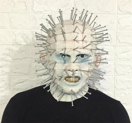 Party Masks Hellraiser Pinhead Horror Carnival Mascaras Head Nail Man Movie Cosplay Halloween Latex Scary Spoof Props 2210124454516