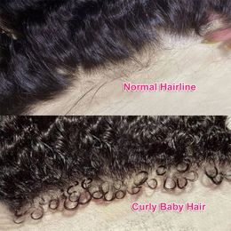 Kinky Curly 4C Edges HD 13x4/13x6 Lace Frontal Human Hair 10-20 Inch Afro Curly Baby Hair Natural Hairline 4x4/5x5 Lace Closure