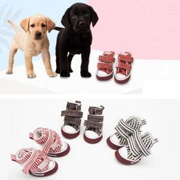Dog Apparel 4PCS/Set Pet Shoes High Quality Denim Adjustable Puppy Dogs Boots Waterproof Dirt-proof Supplies