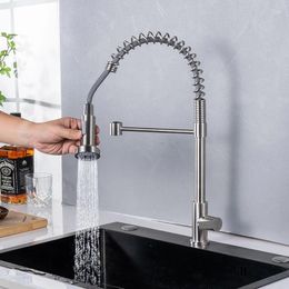 Kitchen Faucets 304 Stainless Steel Sink Faucet 360Degree Swivel Single Cold Water Tap For Used Good Quality