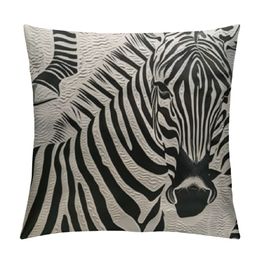 Jogue capas de almofada de travesseiro - Jungle Zebra Padrão Luxo Modern Fashion Style Couch Sofá Caso para sofá -cama sala de estar
