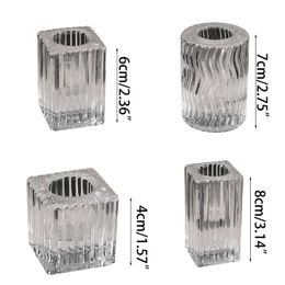Modern Clear Glass Candle Holder Candle European crystal Stand Candlestick Perfect for Parties and Christmas Decorations