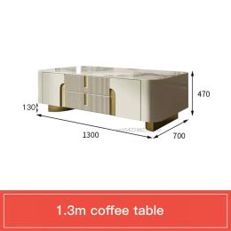 Living Room TV Cabinet Rectangle Centre Round Tables Display Sideboard With Drawers Corners White Coffee Table For Light Luxury