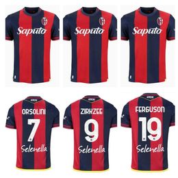24 25 Bologna Soccer Jerseys 2024 2025 ORSOLINI ARNAUTOVIC RAIMONDO ZIRKZEE AEBISCHER SCHOUTEN Football Shirts LYKOGIANNIS SOUMAORO BONIFAZI AMEY Uniforms