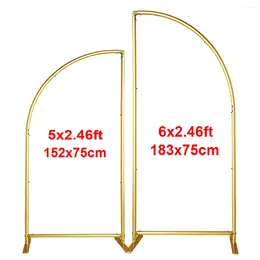 Party Decoration 2/1Pcs Metal Wedding Arch Backdrop Stand Balloon Gold Half Moon Shape Easy Assembly Birthday Backdrops