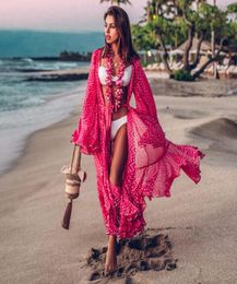 Women Swimsuit Cover Up Sleeve Kaftan Tunic Dress Robe De Plage Solid White Cotton Pareo Beach High Collar6551398