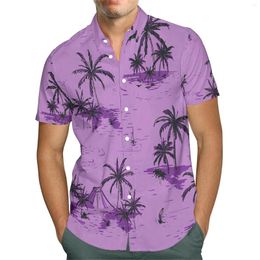 Men's Casual Shirts Fashion 3d Print Men Stylish Hawaiian Shirt Beach Blouses Short Sleeve Blouse Vocation Lapel Boy
