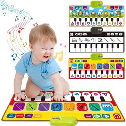 Play Mats Childrens music piano mat floor keyboard dance mat with 8 instrument sounds 10 music keys baby mat educational toy