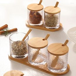 Storage Bottles Kitchen Spice Jar Box Condiment Dispenser Household Japanese Glass Seasoning Set Salt