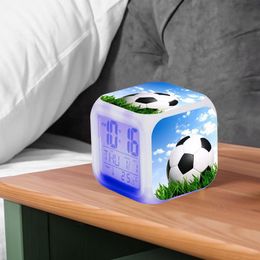 Soccer Alarm Clock Electronic Clock With LED Lights Football Bedside Alarm Clock Desk Clock For Bedroom Students Living Room