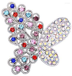 Brooches Fashion Beautiful Colorful Butterfly Broches For Wedding Dress Animal Female Rhinestone Brooch Women Lapel Pins X1537