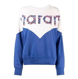 24ss Marants Women Designer Cotton Pullover Jumper Isabel Marant New Trendy Fashion Loose Classic Hot Letter Print Casual Versatile Long Sleeve Hoodie Sweater Tops