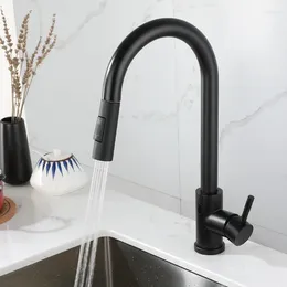 Kitchen Faucets 304 Stainless Steel Infrared Sensor Pull-out Tap And Cold Rotating Sink Vegetable Basin Faucet