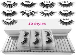 10 Styles High Quality 15mm Lashes 3D Mink Eyelashes Custom Private Label Natural Long Fluffy Eyelash Extensions Soft Lashes Packa4762078