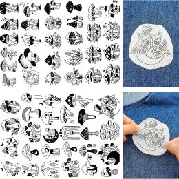 2 Sheets Blank Printable Hand Embroidery Pattern Stick And Stitch Stabiliser Transfer Patch Paper Trendy For Clothes