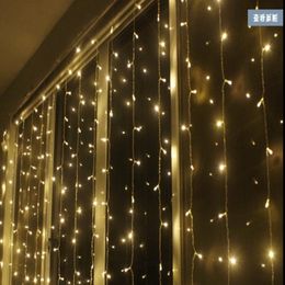 3M width 3M 4M 5M 6M high Fall LED Strings small Christmas tree light flashing LED holiday string wedding stage curtain waterproof deco 2528