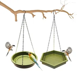 Other Bird Supplies 2pcs Outdoors Seed Tray Hanging Water Feeder Drinking Dish Bath Plate