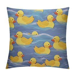 Yellow Ducks Pillow Cases Standard Size Pillow Covers Super Soft Decorative Pillowcase with Zipper for Bedroom Sofa Couch Women Men