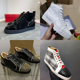 2024 Designer Shoes Luxury Loafers Red Platform Bottoms Mens Sneakers Casual Women Shoe Black Glitter Flat Trainers Big Size Us 13 Eur 36-47 637