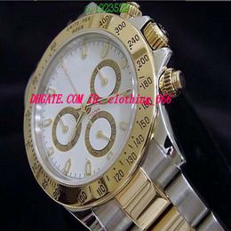 Watch Men Wristwatch Two Tone 18k Yellow Gold Steel Watch White 16523 Automatic 7750 movement Waterproof with luminous Men's Watch 198S