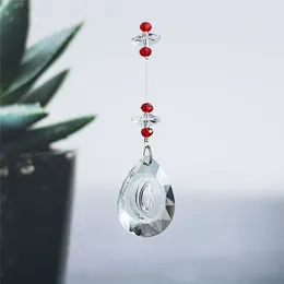 Decorative Figurines Fashion Red Glass Bead Ball Window Hanging Suncatcher Car Rear View Mirror Pendant Home Decoration Accessories For