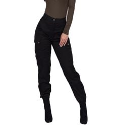 2020 Women Cargo Pants Safari Style Female Black Pants with Side Pockets Female Casual High Waist Long Trousers Button6373732