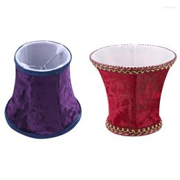 Table Lamps 2 Pcs E14 Handmade Lampshade For Modern European Style Wall Sconce Lamp With Blue Flannel Decor Dark Purple & Red