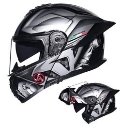 DOT Certified Full Face Motorcycle Helmet Double Lens Flip Up Motocross Helmet Dual Visor Modular Adult Men Cascos Para Motos